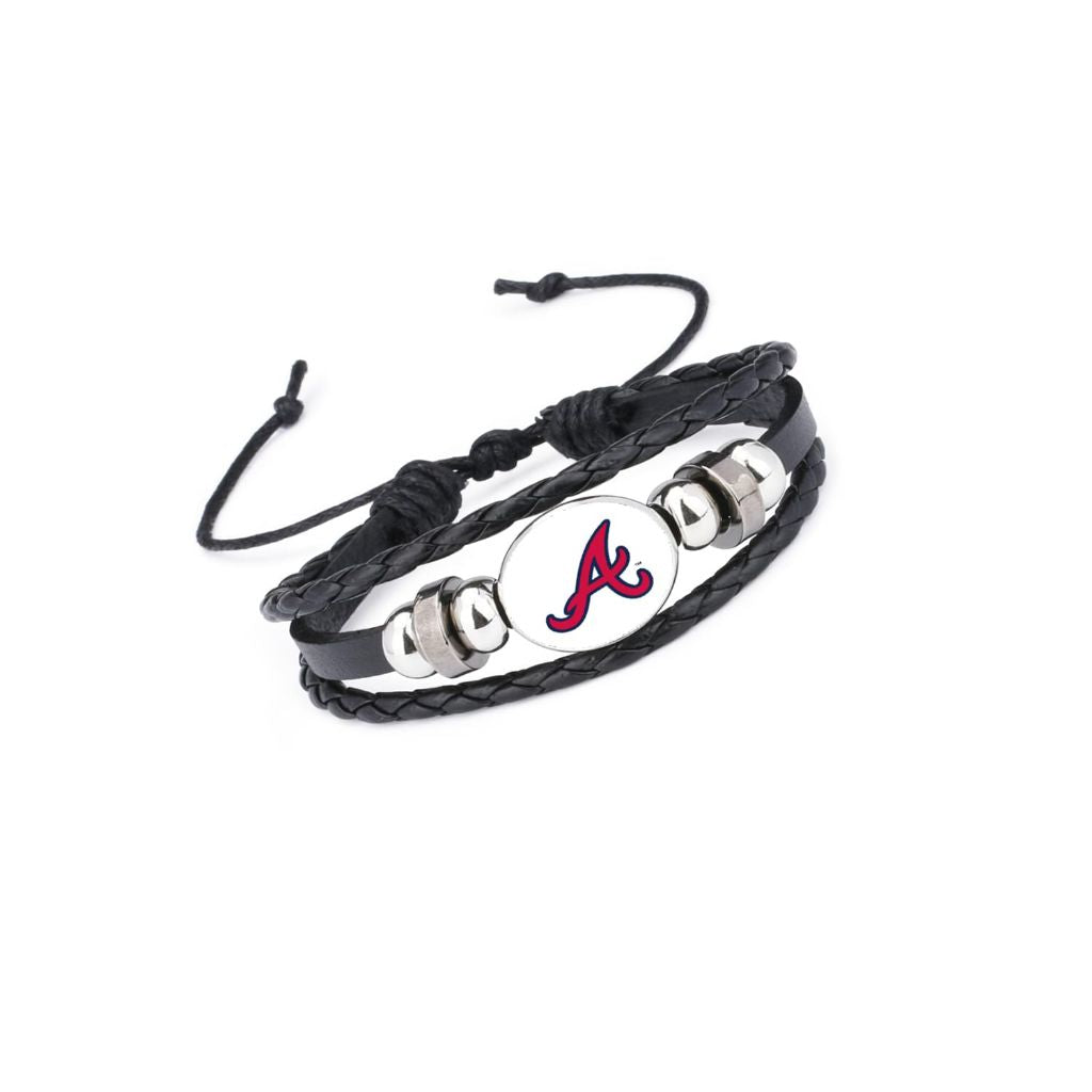 Ukofhgg For Braves black woven casual fashion jewelry bracelet, suitable for giving to Atlanta friends (BB-03)