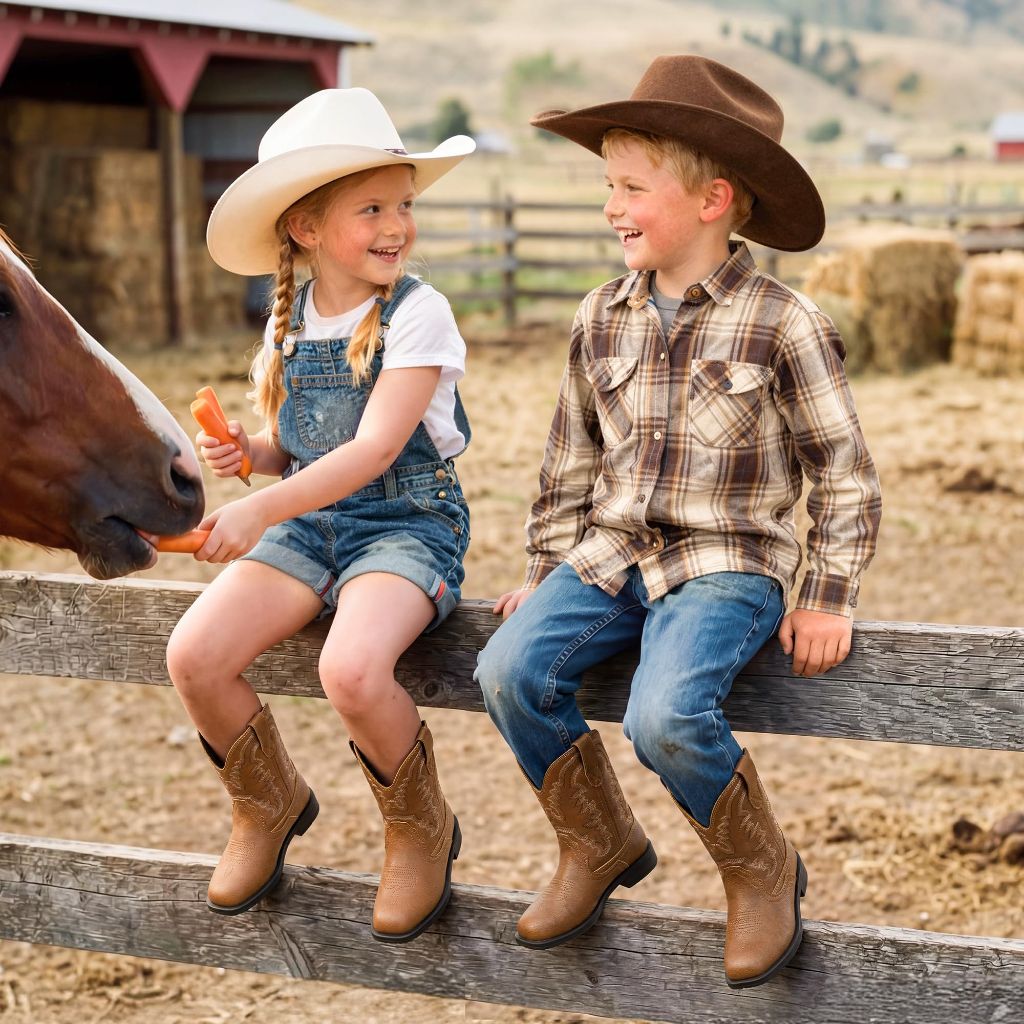 SZ 9T, DREAM PAIRS Toddler Cowboy Boots | Western Square Toe Riding Mid Calf Boots | Brown