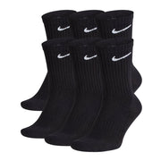 NIKE Unisex Performance Cushion Crew Socks with Band (6 Pairs), Black/White, Medium