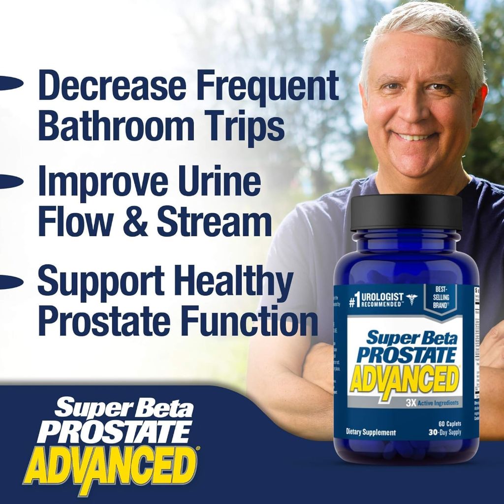 Super Beta Prostate Advanced Prostate Supplement for Men (60 Caplets, 1-Bottle)