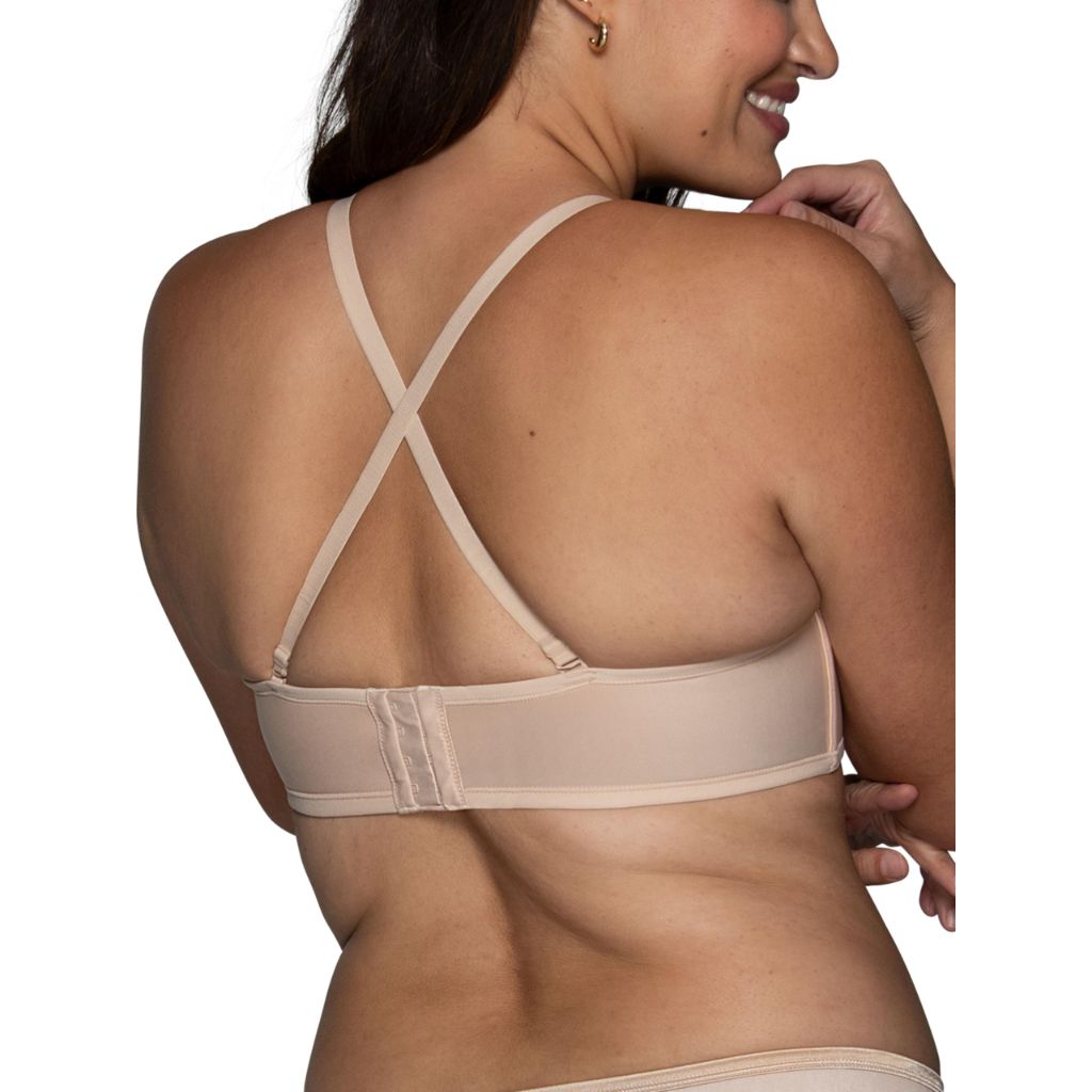 Vanity Fair Women's Beauty Back Smoothing Strapless Bra, 4-Way Stretch Fabric, Lightly Lined Cups up to H, Rose Beige