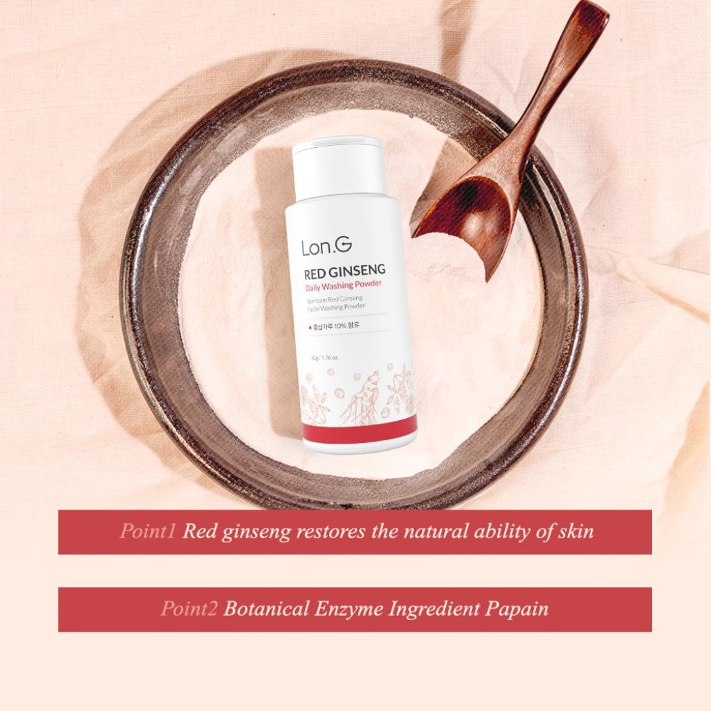 LON.G Red Ginseng Enzyme Powder Face Wash, 1.76 oz.