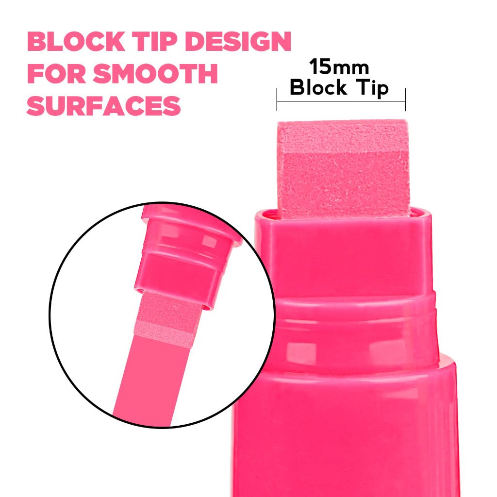 Jumbo Acrylic Painter Marker Pens - 15mm, 7 Colors