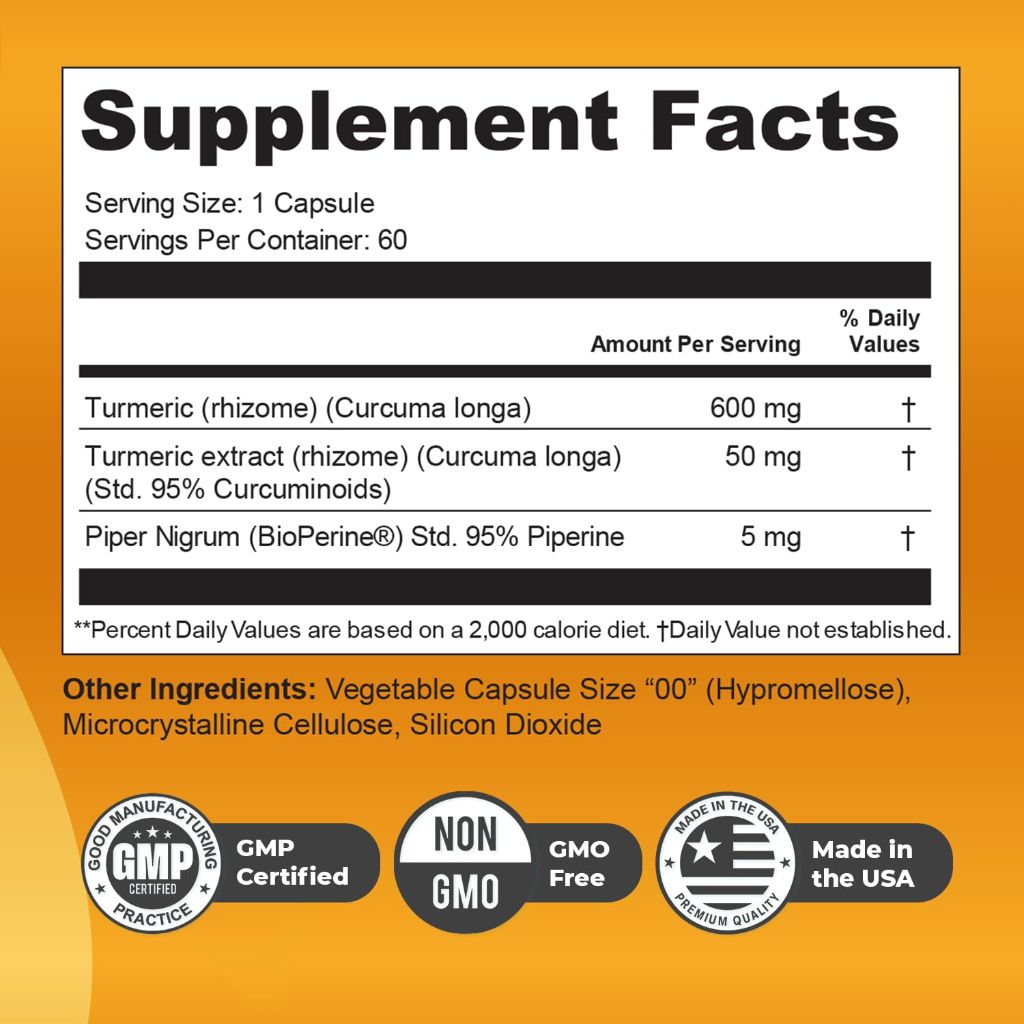 Orby BurnFlow Capsules – 100% Natural Formula with Turmeric, BioPerine & More– 60 Capsules, 1 Month Supply