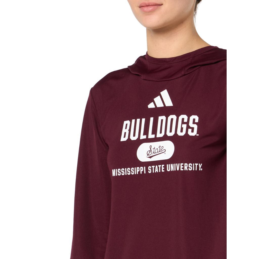 Adidas Women's D4T Mississippi State University Lightweight Hoodie, Team Maroon/White/Mississippi State University, X-Large