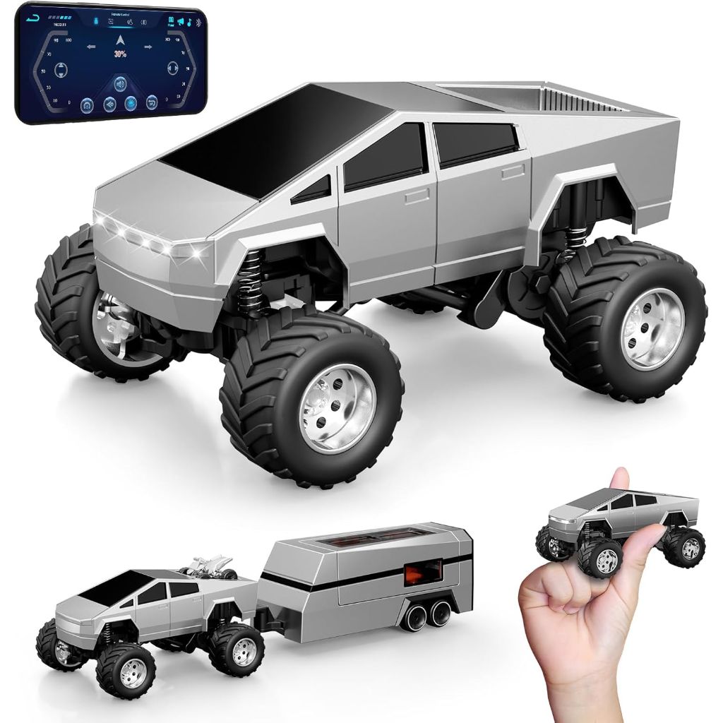 OSIMILY Mini RC Car, 1:64 Scale, Remote Control Monster Truck, Gray