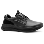 Men's Orthopedic Leather Dress Fashion Sneakers: Casual Plantar Fasciitis Walking Shoes, Pain Relief Black Size 9.5