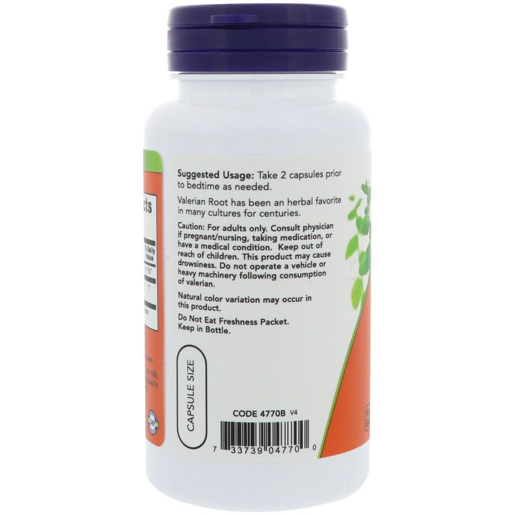 NOW Foods Valerian Root, 500mg, 100 Capsules