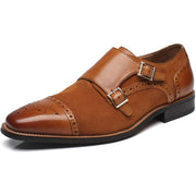 Brown Leather Slip-On Loafers for Men by La Milano, Size 8
