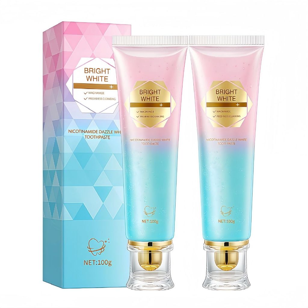 2 Pcs Bright White - Radiant Niacinamide Whitening Toothpaste | 100g