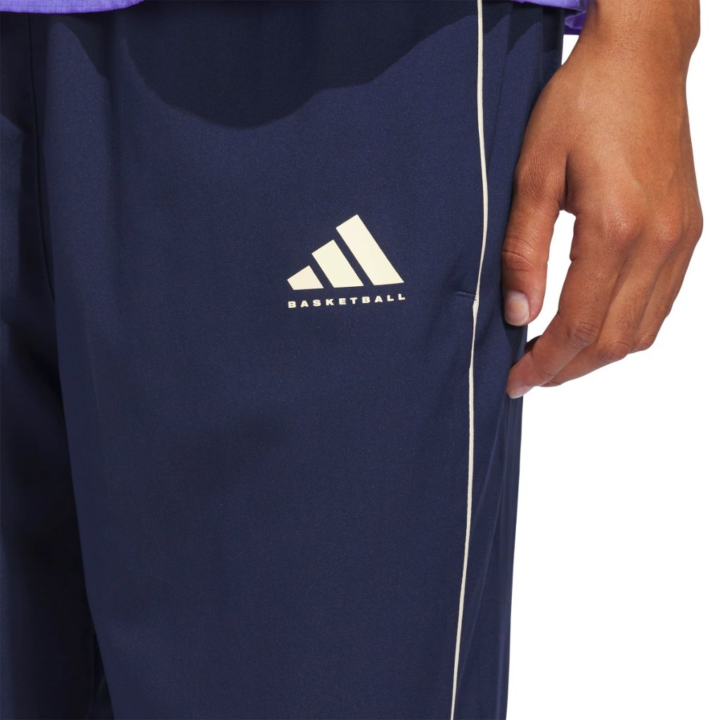 Adidas Womens Select Woven Basketball Pants, Night Indigo/Warm Vanilla - size 3XL