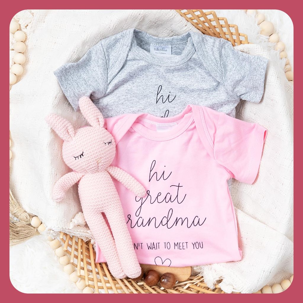 Hi Grandma & Grandpa I can't Wait to Meet You Pregnancy Announcement Infant Bodysuit (0-3months, Slate)