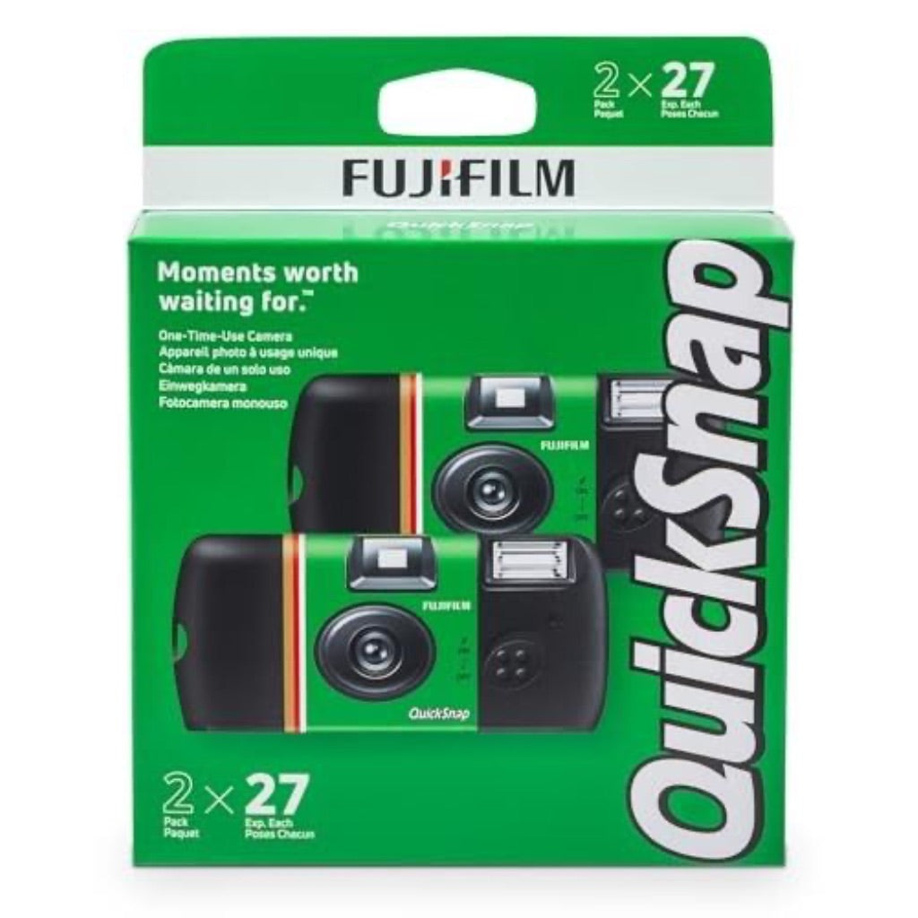 Fujifilm QuickSnap Flash Disposable Camera, 400 35mm, 27 Exposures, 2-Pack