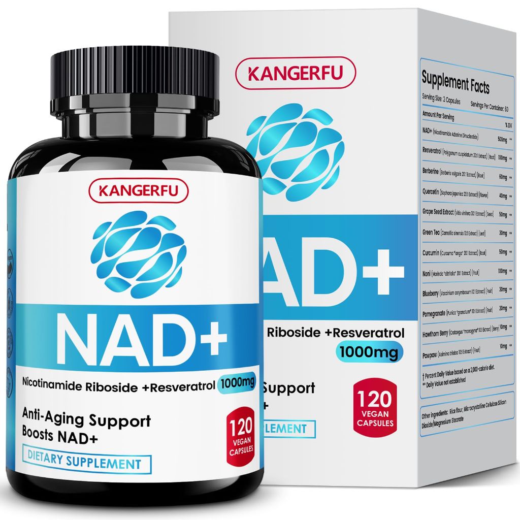 Liposomal NAD Resveratrol Supplements for Women, NAD Supplement 1000mg Pure Organic - 120 Capsules