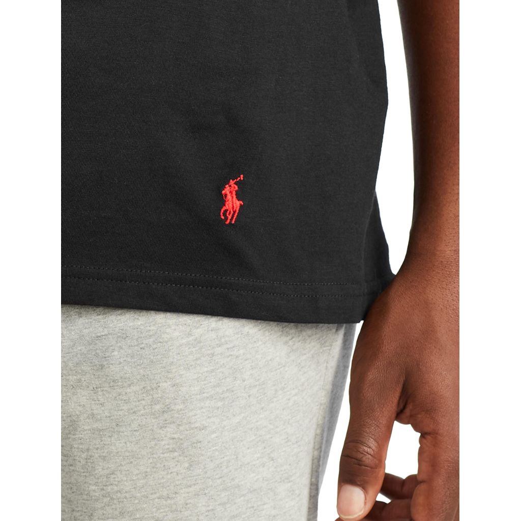 SZ L, POLO RALPH LAUREN Classic Fit Undershirt w/Wicking 3-Pack V-Necks 3 | Black