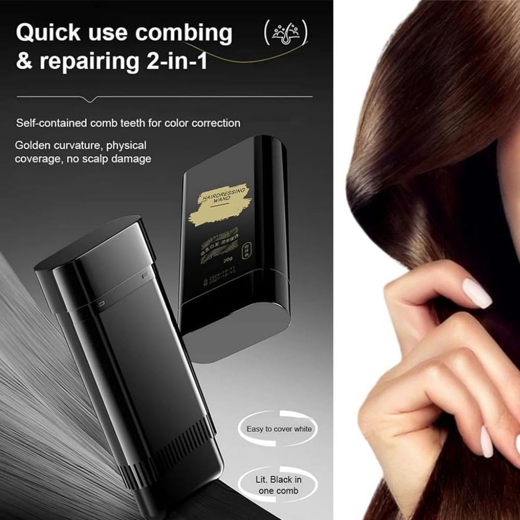 White Hair Concealer Stick, Waterproof and Sweat-Proof With Comb, Portable Haircolor Touch-Up Stick - 03 (Coffee Color)