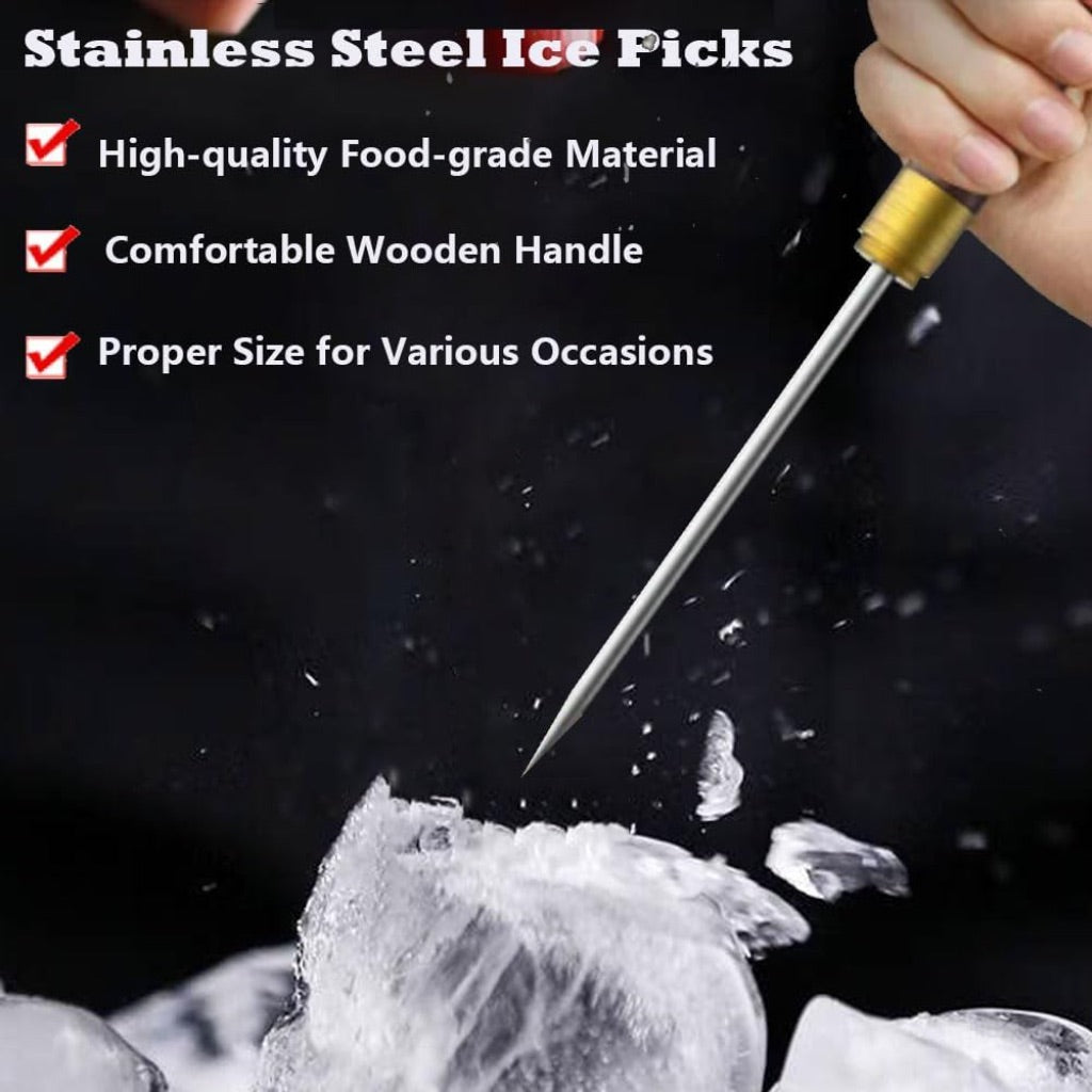 Ice Pick for Breaking Ice,ice pick tool with Safety Cover for Kitchen, Bars, Bartender, Restaurant (TwoTone)