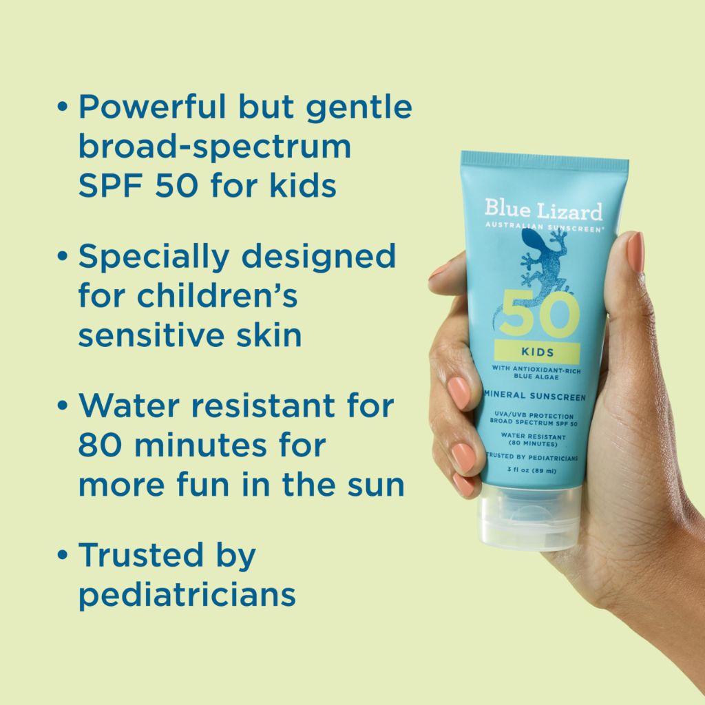 Blue Lizard Kids Mineral SPF 50 Sunscreen Lotion, Fragrance-Free, 3 fl oz