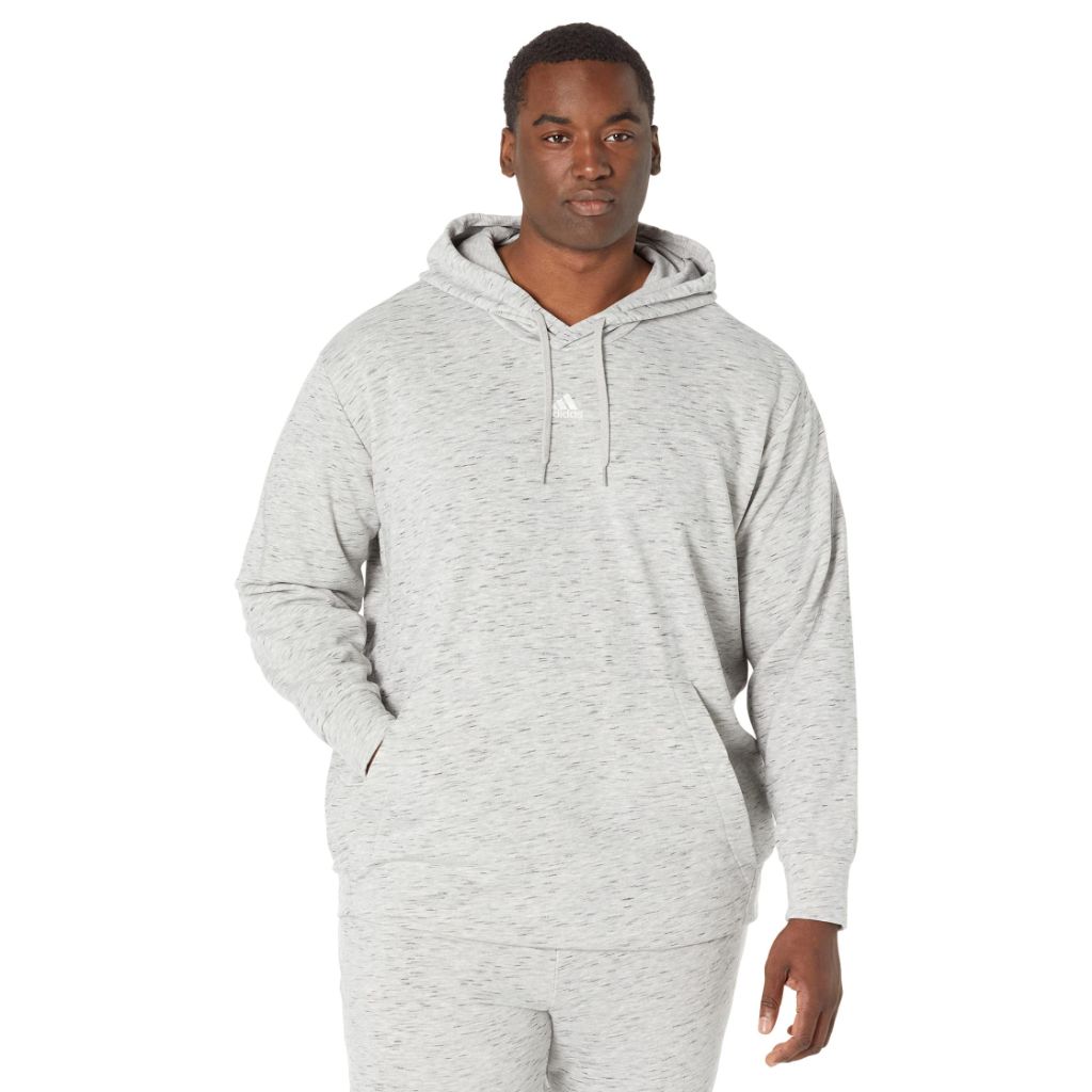 Adidas mens Essentials Mélange Hoodie Medium Grey Heather Medium