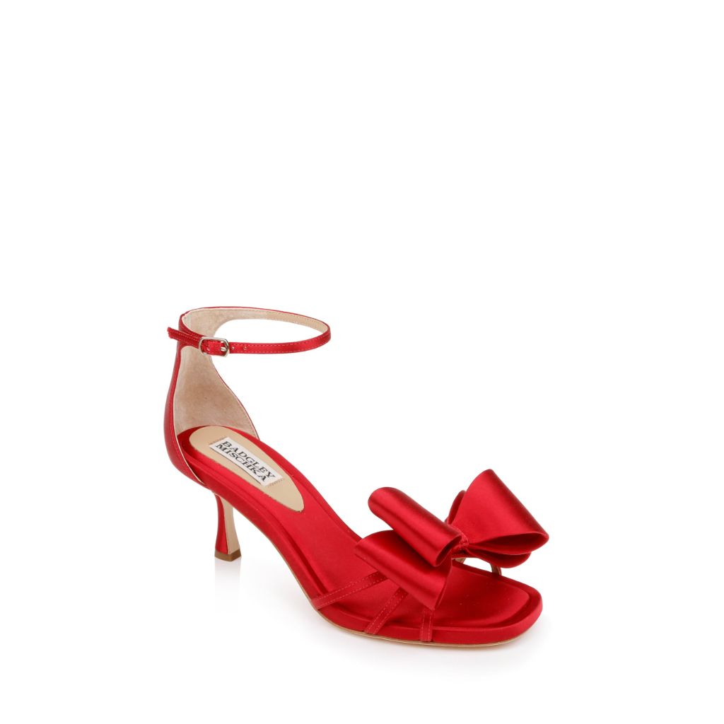 SZ 9, Badgley Mischka Alysha Heeled Sandal, Red