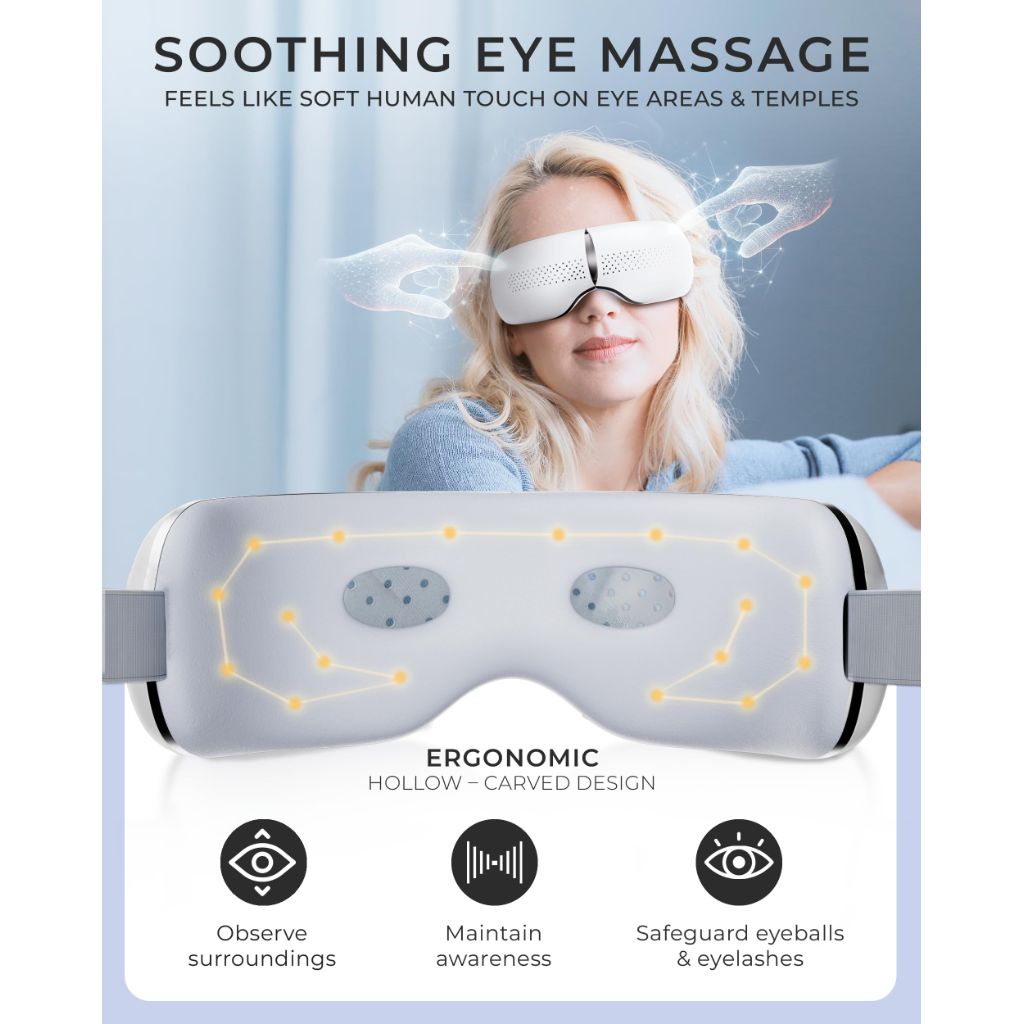 HEALTEK - Lumineye Premium Eye Massager with Heat & Cooling Gel Mask