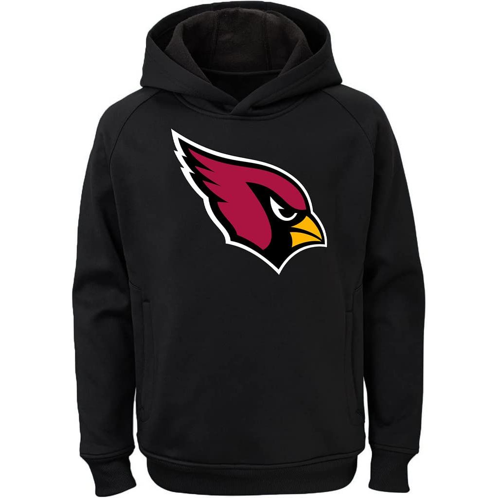 Outerstuff NFL Kids Youth 8-20 Official Alternate Polyester Performance Football Primary Logo Pullover Sweatshirt Hoodie - Arizona Cardinals Black - X-Large 18-20