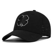 MEGOTEKO Black Hats for Men Women, Lucky Golf Baseball Cap, Embroidery Black