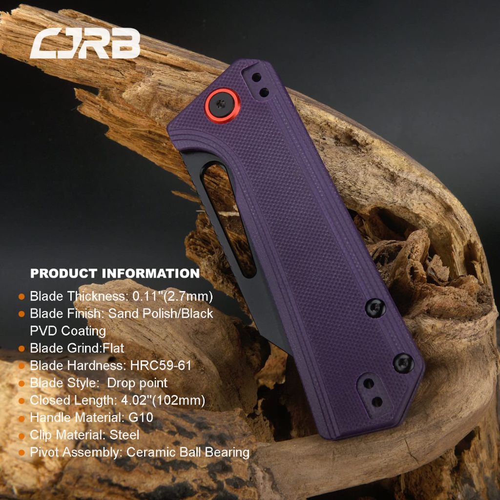 CJRB Folding Knives RUFFIAN (J1924-BVT) AR-RPM9 Powder Steel Black PVD | Blade Violet Purple