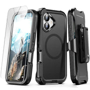 Tutukii Tough Case with Holster Belt Clip for iPhone 17, Shockproof, 3-Layer Drop Protection, 6.3" - Black