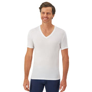Hanes Ultimate Men's Stay Tucked Undershirt Perfect Flex V-Neck Tee, White - size L