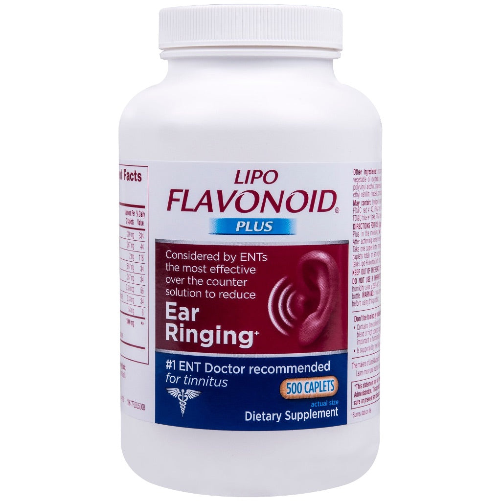 Lipo-Flavonoid Plus Ear Health Supplement for Tinnitus, 500 Caplets BB: 5/28