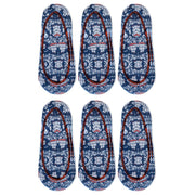 Sperry Women's Microfiber Liner Sublimated Big Ships 6 Pair Pack, Navy, Women's Shoe Size 4-10