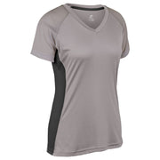 Infinite V-Neck Short Sleeve Softball Jersey, Women's 2X-Large, Grey