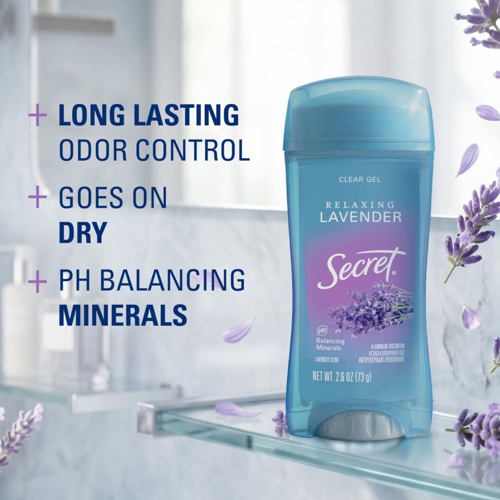 Secret Fresh Antiperspirant Deodorant for Women | Relaxing Lavender Scent, 2.6 oz (Pack of 2)