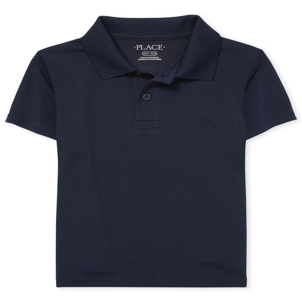 The Children's Place Boys Short Sleeve Performance Polo, Mouisture Wicking Shirt, Nautico Single, Small US