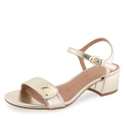 Aerosoles Women's Cairo Heeled Sandal, Gold Metallic Faux Leather, 6W