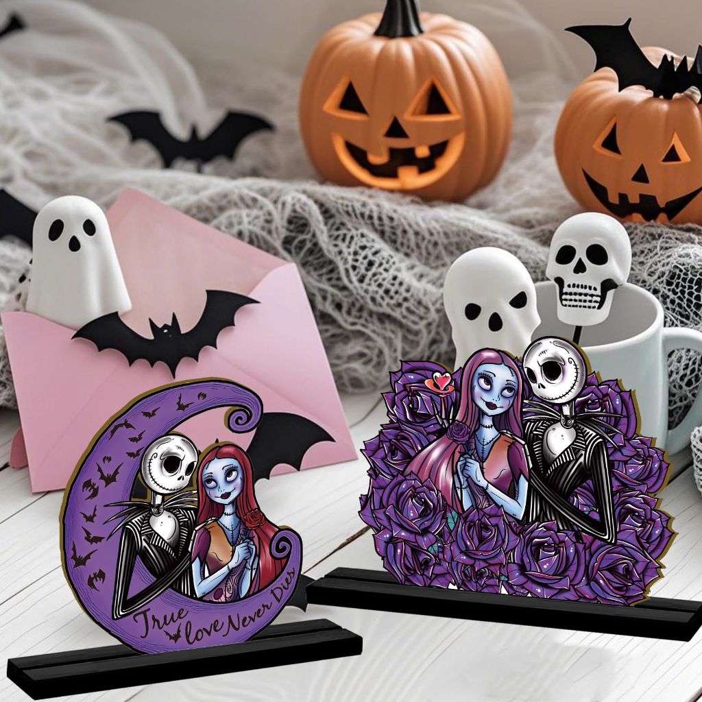 Nightmare Before Christmas Halloween Tabletop Centerpiece Wooden Decor