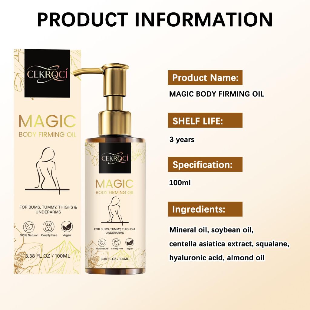 Body Oil Alternative Hydrating and Firming Skin Oil for Full Body Use (3.38 FL.OZ, Vanilla)