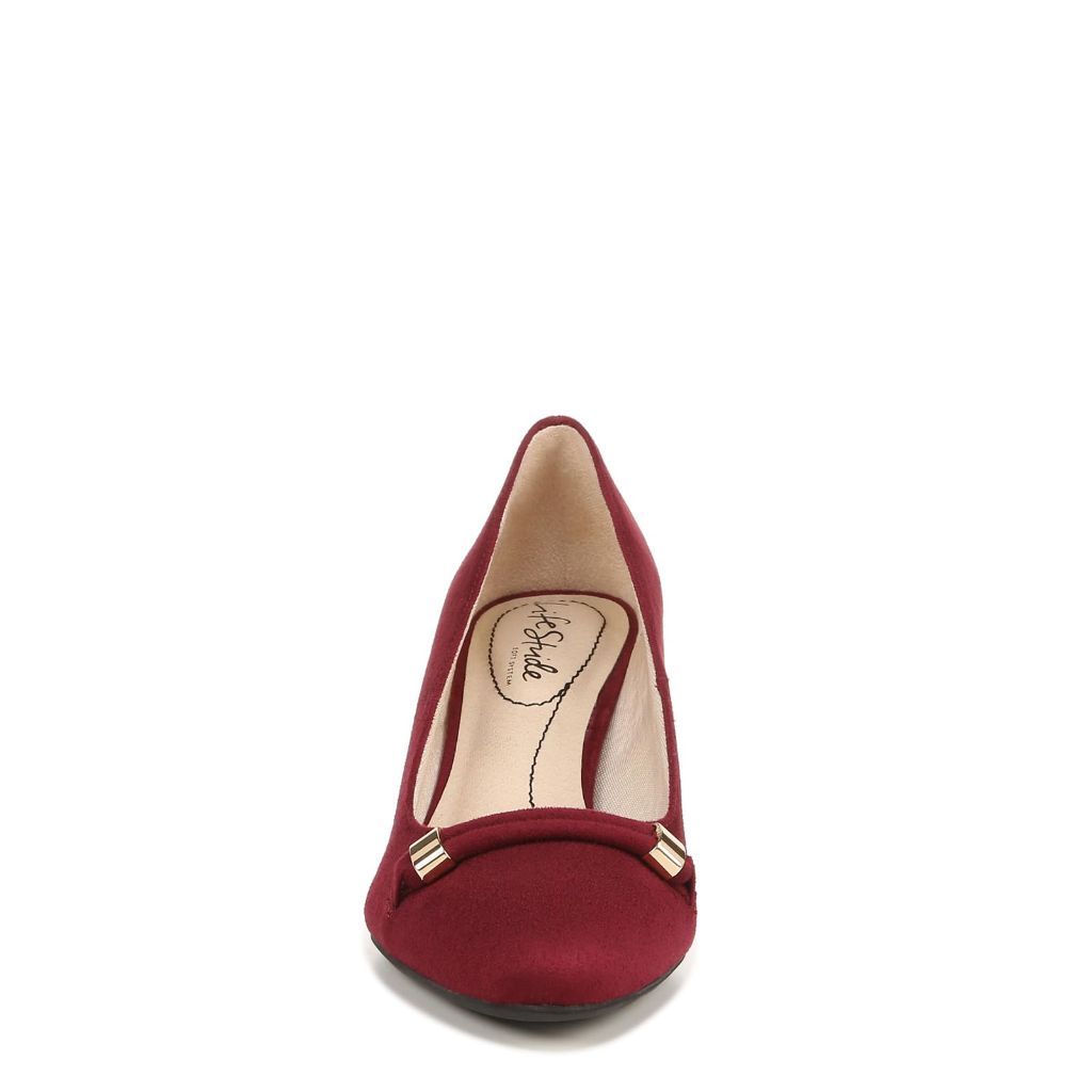 LifeStride Womens Gianna Block Heel Dress Pumps Pinot Noir 7.5 W
