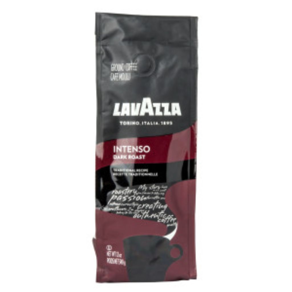 Lavazza Opera Intenso Ground Coffee  Dark Roast  Arabica and Robusta Blend  12 oz Bag