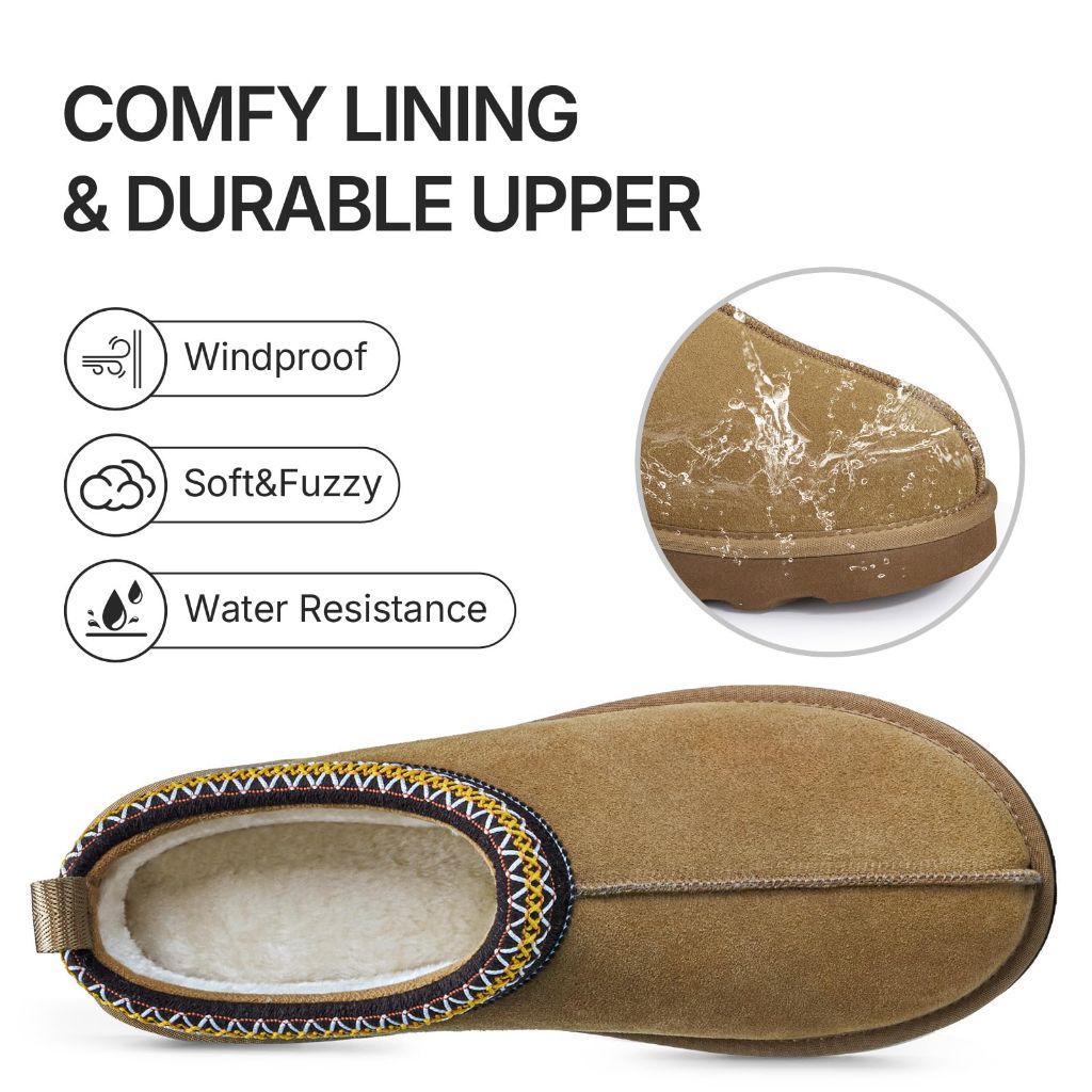 ATHMILE Mens Slippers, Chestnut - Size 9