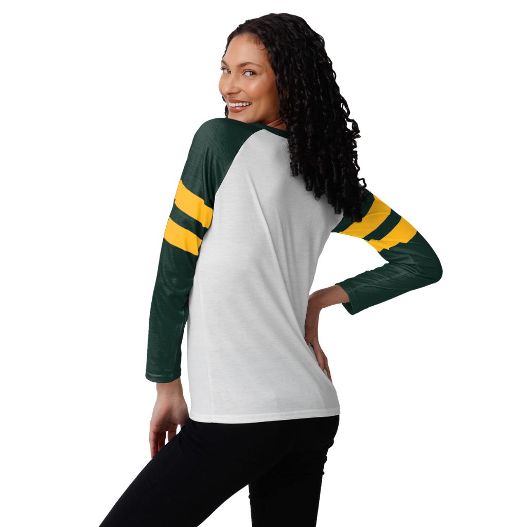 SZ 2XL, FOCO womens Nfl Team Logo Ladies Fashion Long Sleeve Henley Shirt, Big Logo