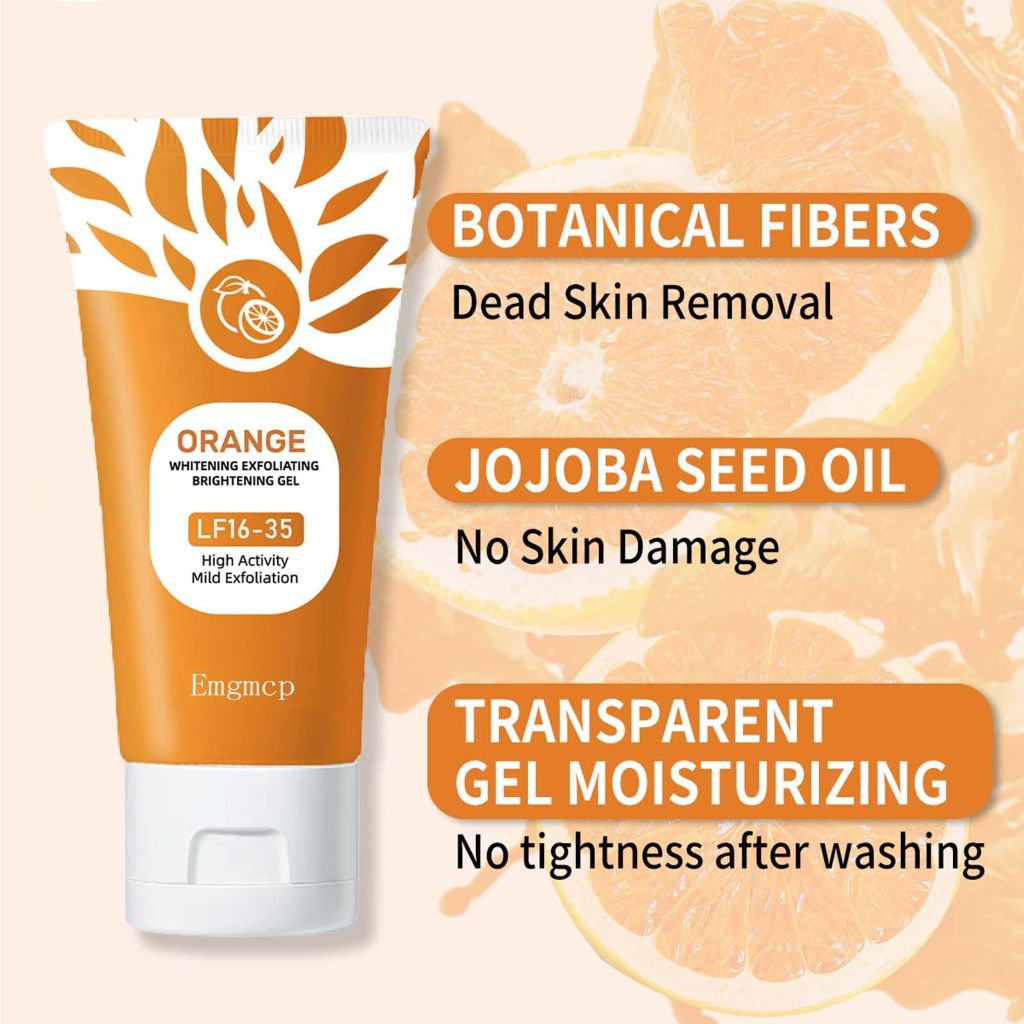 Orange Exfoliating Gel for Face & Body | Deep Pore Cleansing to Remove Blackheads (3pc, 50g)