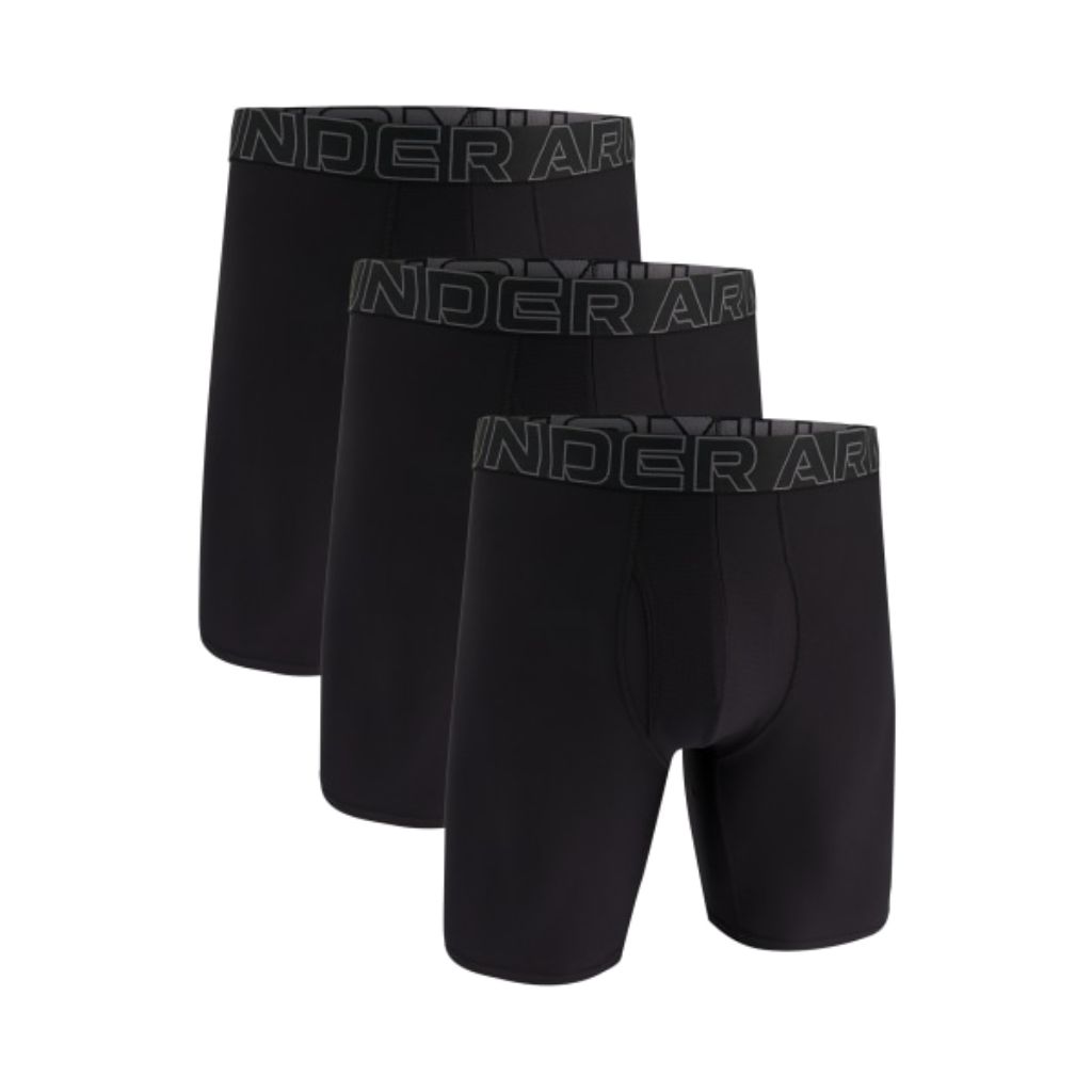 Under Armour Men's Performance Tech 9-in. Long Leg Boxer Briefs - Black, Size Large (3 Pair)