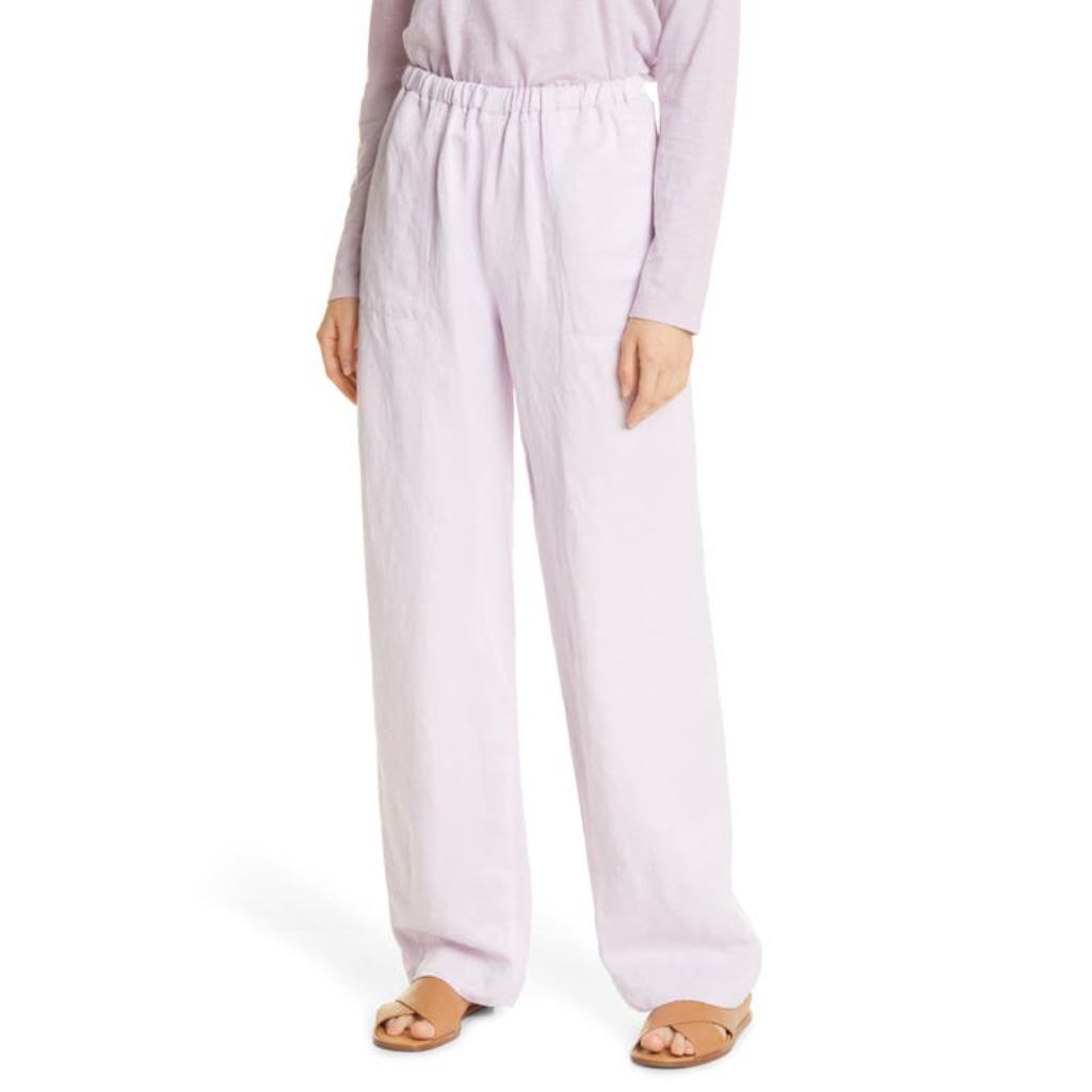 Vince Washed Linen Blend Pull-On Pants in Violetta at Nordstrom, Size X-Small