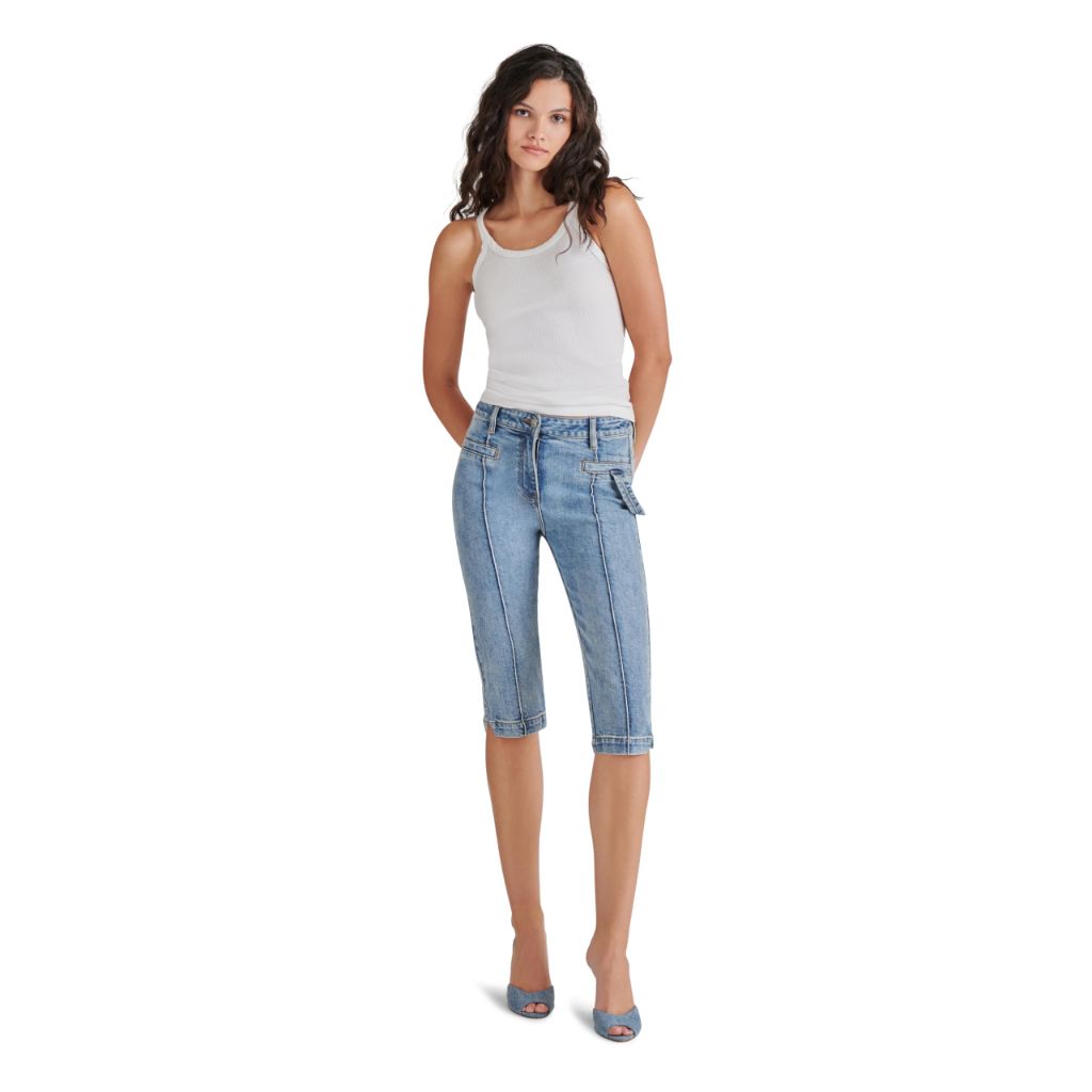 Steve Madden Apparel Delray Capri Pant, Medium Blue, 29