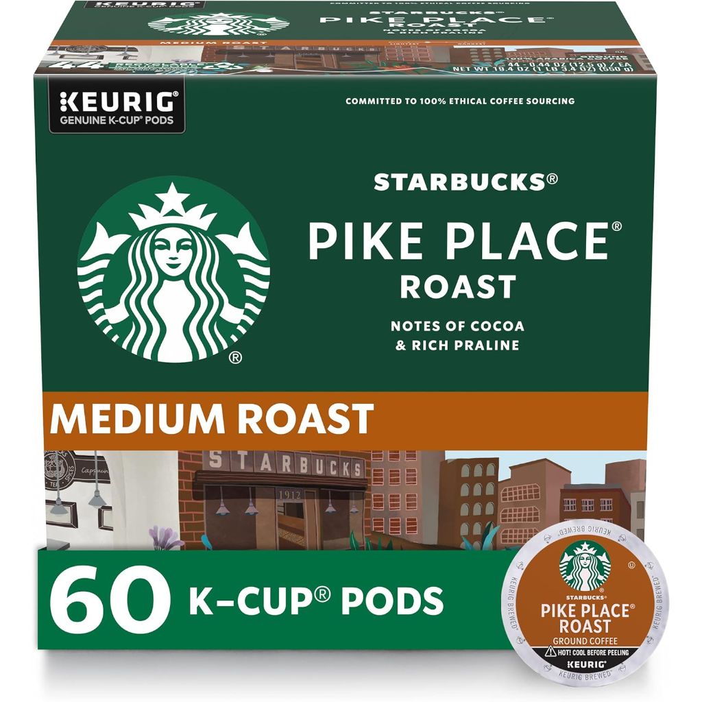Starbucks Pike Place Medium Roast Keurig K-Cup Coffee Pods, 60ct