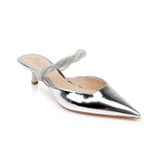 Jewel Badgley Mischka Women's Tiffani Evening Mules - Silver Metallic 7.5