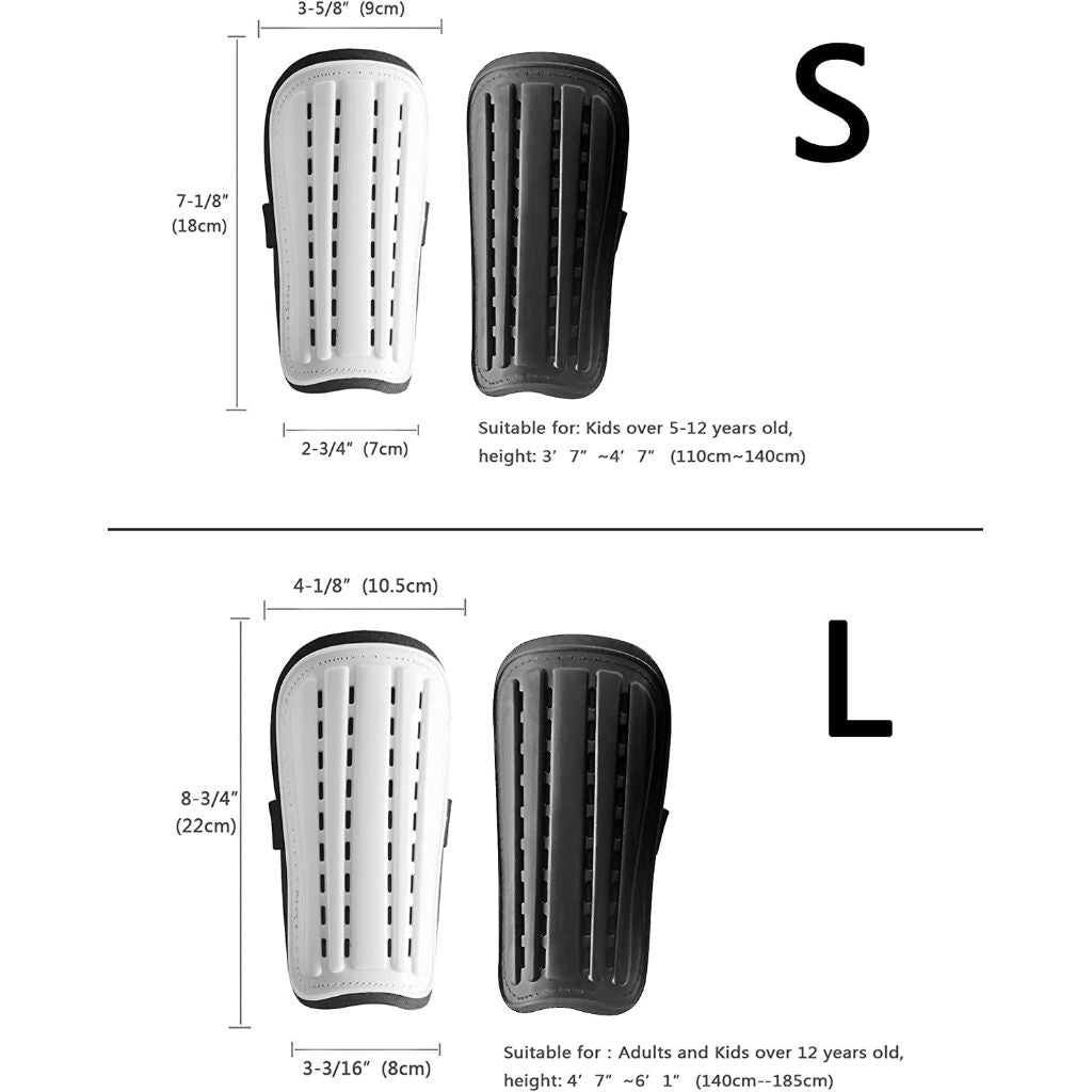 2 Pairs Kids Soccer Shin Guards 5-12 Years Old, 4mm - size S