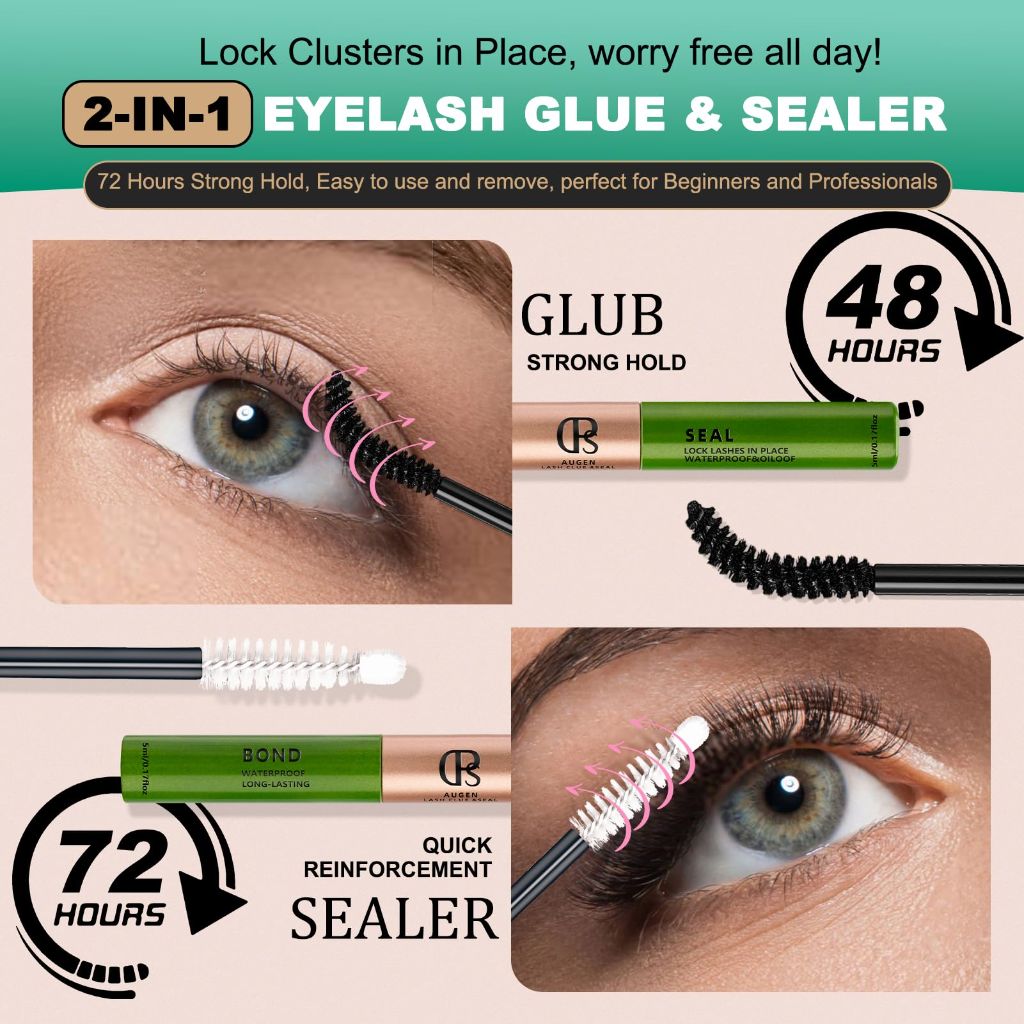 Lash Bond and Seal for Eyelash Cluster:2 in 1 Formula (5ml+5ml)